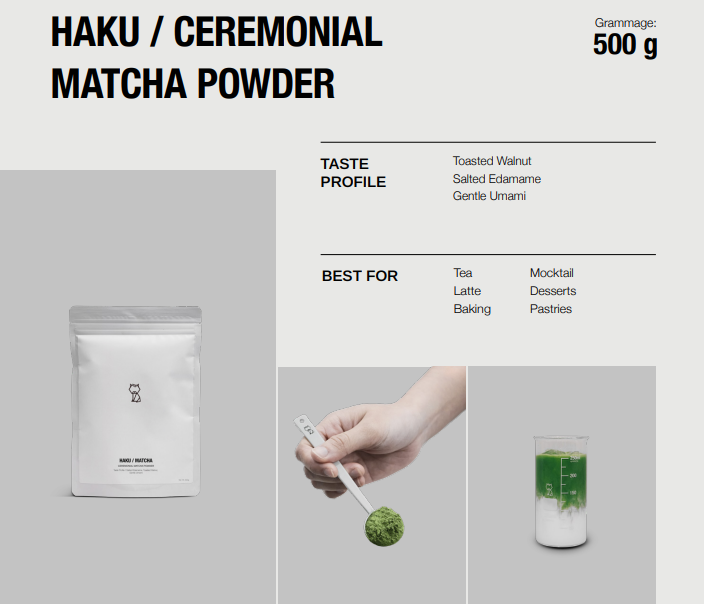 HAKU / Ceremonial Matcha Powder (500g)